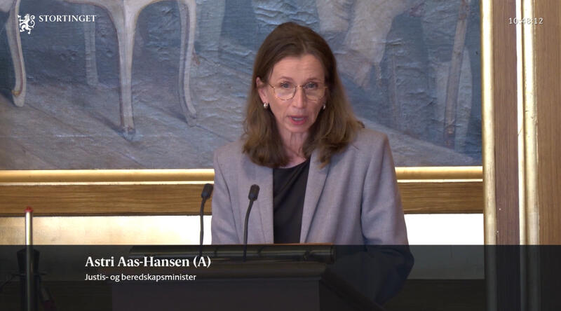 Bildet viser justis- og beredskapsminister Astri Aas Hansen fra Arbeiderpartiet.